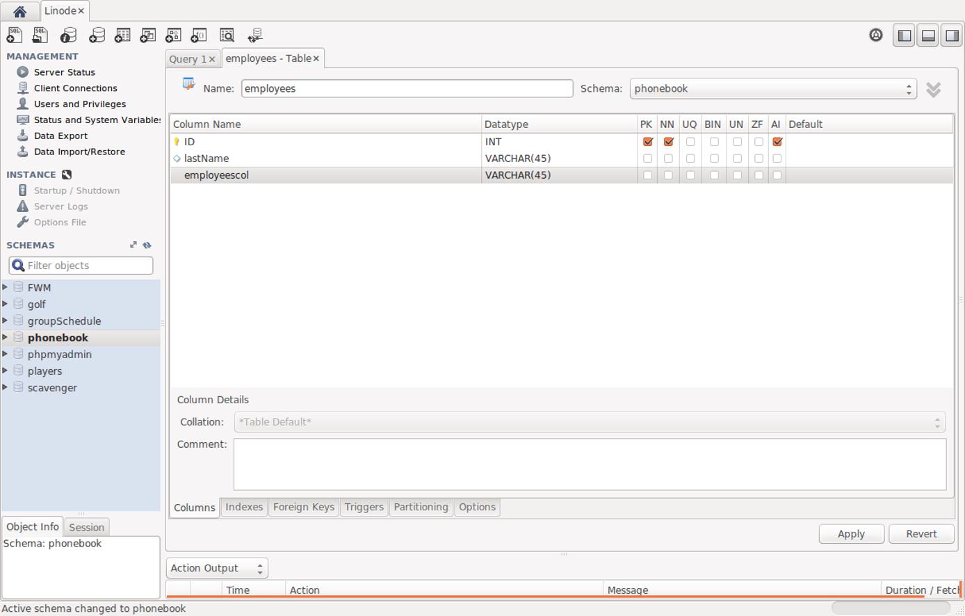 Entering field names for the phonebook Entering field names for the phonebook
