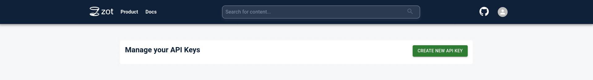 zot API key management