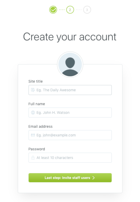 Create Your Account Screen Create Your Account Screen