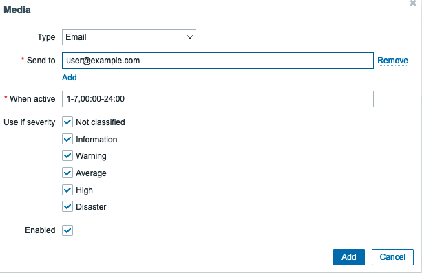 Configure email for the user Configure email for the user